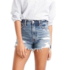 Abercrombie & Fitch Annie High Rise Denim Jean Short 8 29 NEW NWT Distressed